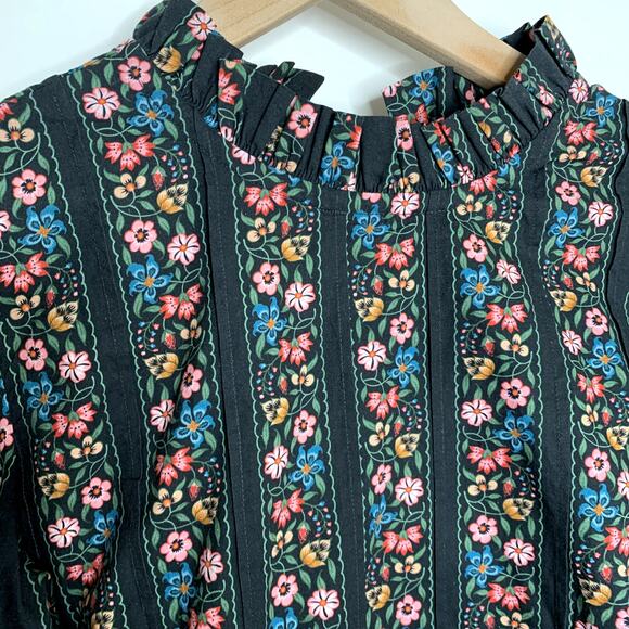 Pink City Prints Savannah Dress Haworth Border Black Womens XS - Picture 11 of 16